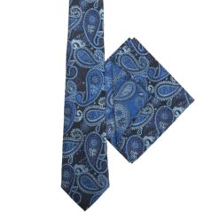 Black Mixed Pattern Tie and Pocket Square 3pc Gift Box Set