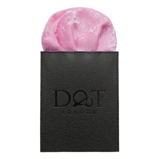 Baby Pink Paisley Pre-Folded Pocket Square One Peak