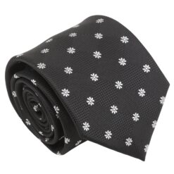 Black Floral Daisy Tie