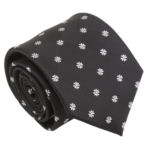 Black Floral Daisy Tie