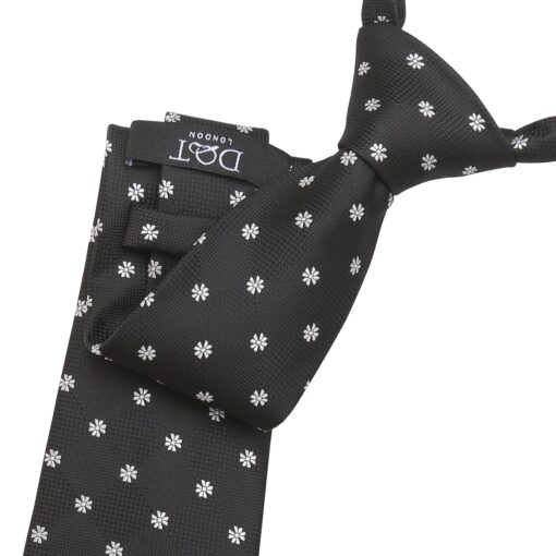 Black Floral Daisy Tie