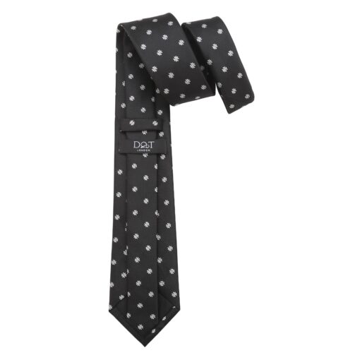 Black Floral Daisy Tie