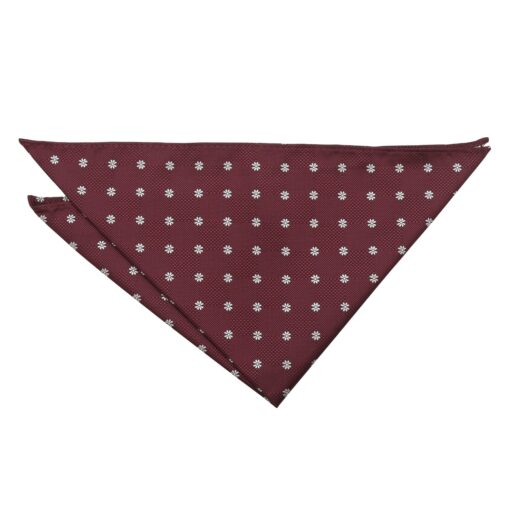 Black Floral Daisy Pocket Square