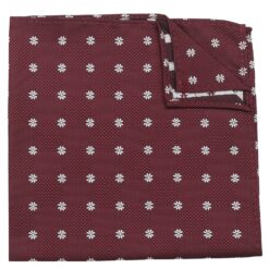Black Floral Daisy Pocket Square