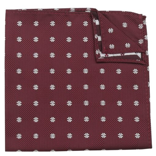 Black Floral Daisy Pocket Square