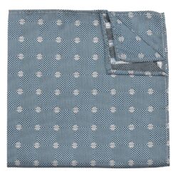Black Floral Daisy Pocket Square