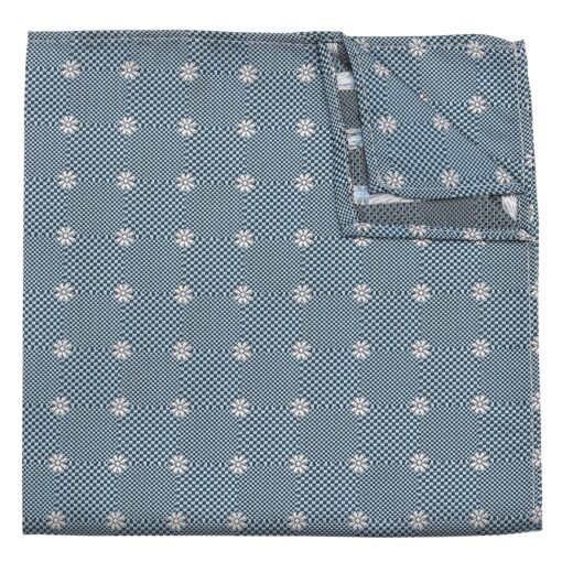 Black Floral Daisy Pocket Square