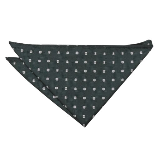 Black Floral Daisy Pocket Square