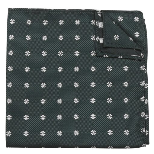 Black Floral Daisy Pocket Square