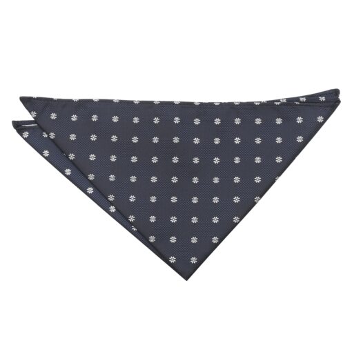 Black Floral Daisy Pocket Square
