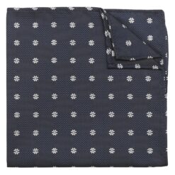 Black Floral Daisy Pocket Square