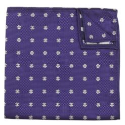 Black Floral Daisy Pocket Square