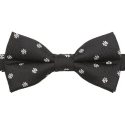 Black Floral Daisy Pre-Tied Bow Tie