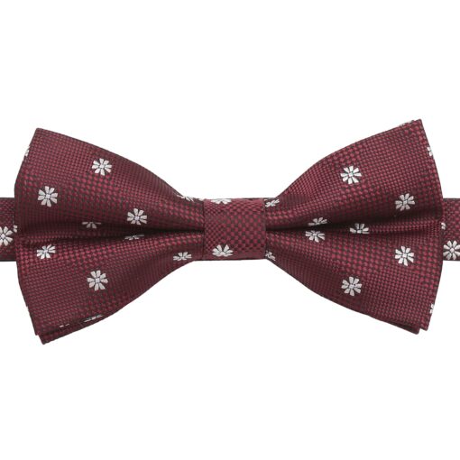 Black Floral Daisy Pre-Tied Bow Tie