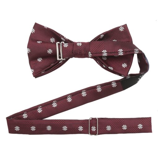 Black Floral Daisy Pre-Tied Bow Tie