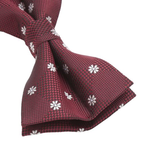 Black Floral Daisy Pre-Tied Bow Tie