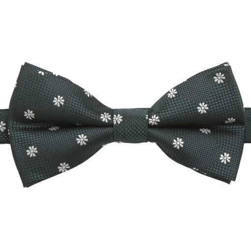 Black Floral Daisy Pre-Tied Bow Tie