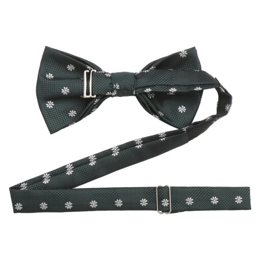 Black Floral Daisy Pre-Tied Bow Tie