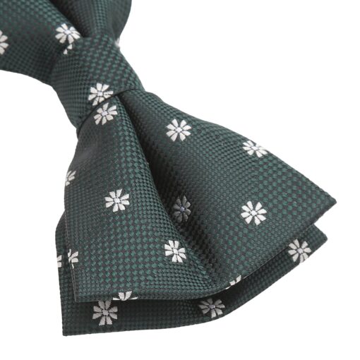 Black Floral Daisy Pre-Tied Bow Tie