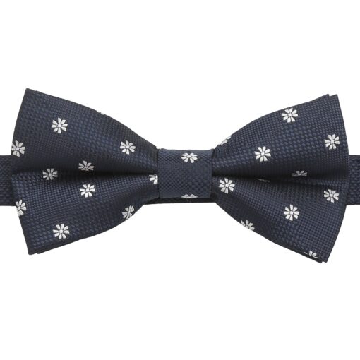 Black Floral Daisy Pre-Tied Bow Tie