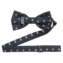Black Floral Daisy Pre-Tied Bow Tie