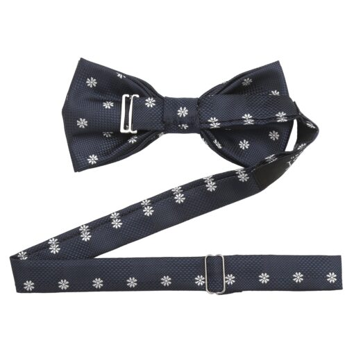Black Floral Daisy Pre-Tied Bow Tie