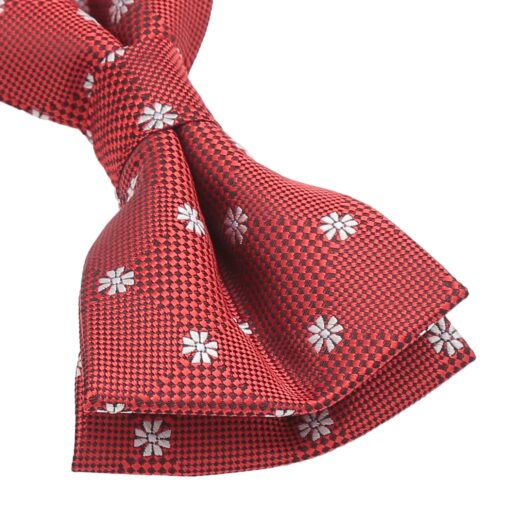 Black Floral Daisy Pre-Tied Bow Tie