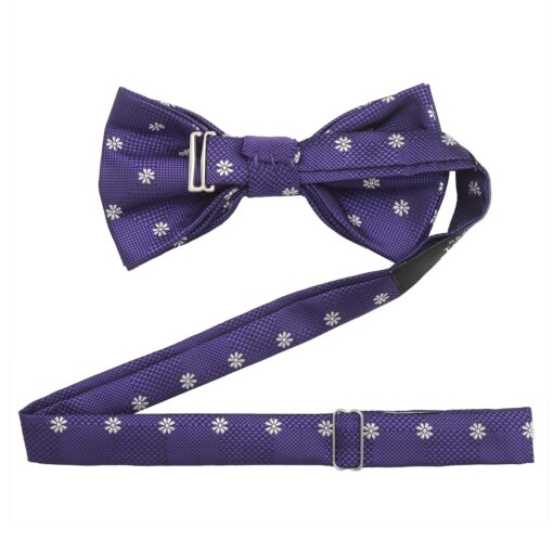 Black Floral Daisy Pre-Tied Bow Tie