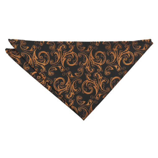 Black & Gold Filigree Pocket Square