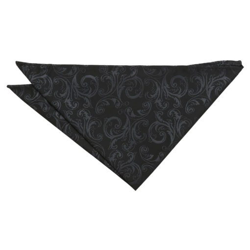 Black & Gold Filigree Pocket Square