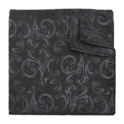 Black & Gold Filigree Pocket Square
