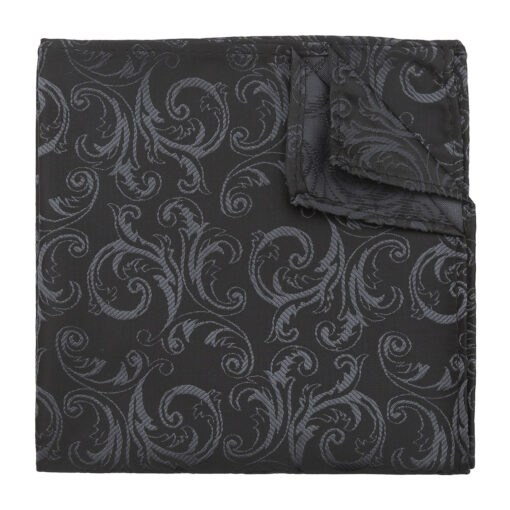 Black & Gold Filigree Pocket Square