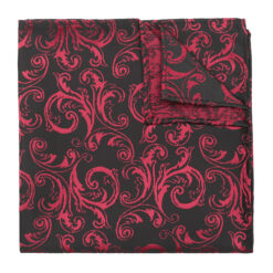 Black & Gold Filigree Pocket Square