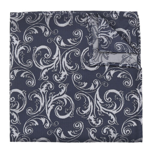 Black & Gold Filigree Pocket Square