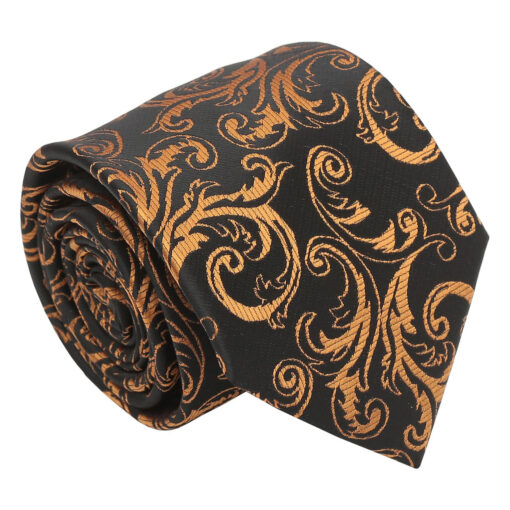 Black & Gold Filigree Tie