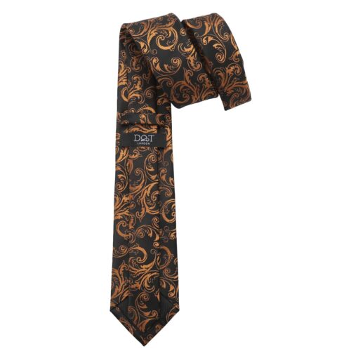 Black & Gold Filigree Tie