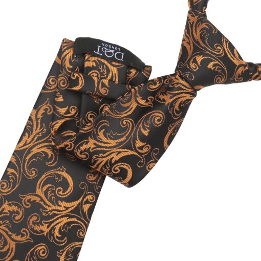 Black & Gold Filigree Tie
