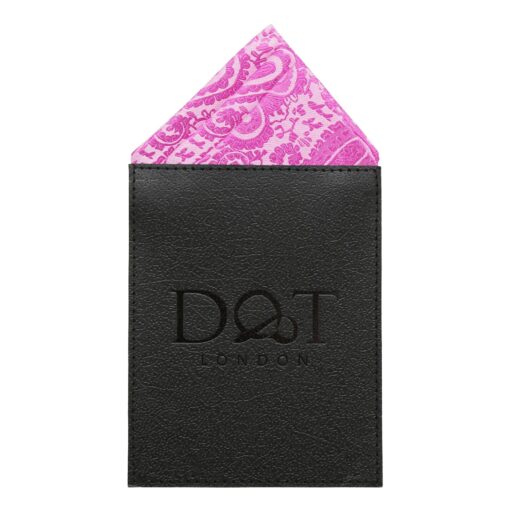Baby Pink Paisley Pre-Folded Pocket Square One Peak