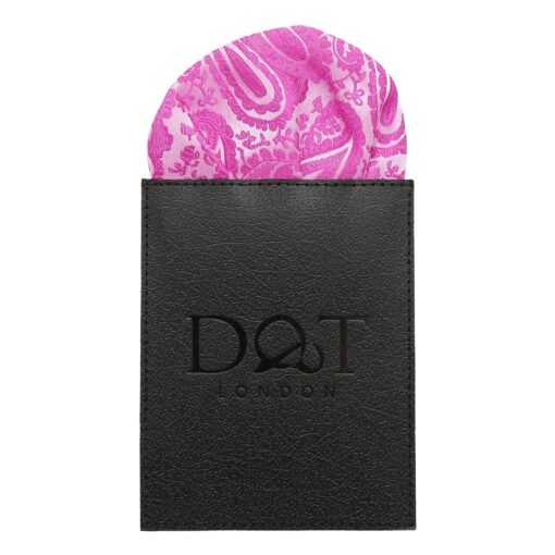 Baby Pink Paisley Pre-Folded Pocket Square One Peak