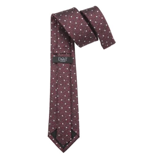 Burgundy Melange Polka Dot Tie