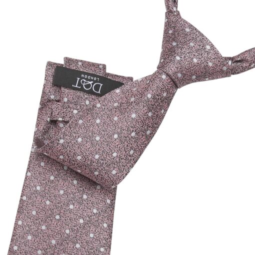 Dusty Pink Melange Polka Dot Tie
