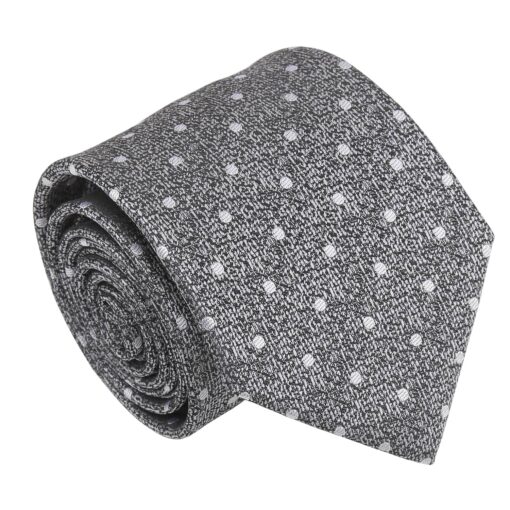 Grey Melange Polka Dot Tie