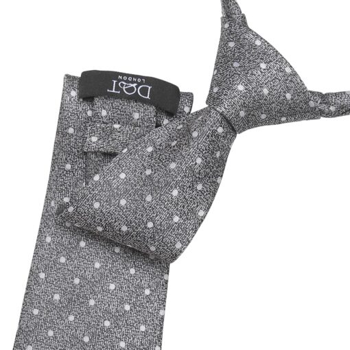 Grey Melange Polka Dot Tie