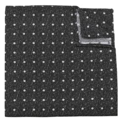 Black Melange Polka Dot Pocket Square