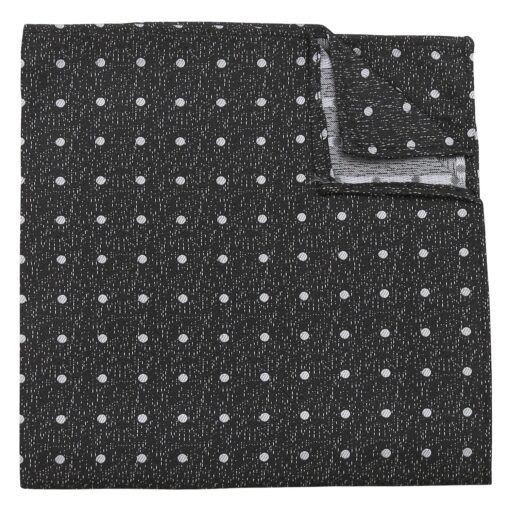 Black Melange Polka Dot Pocket Square