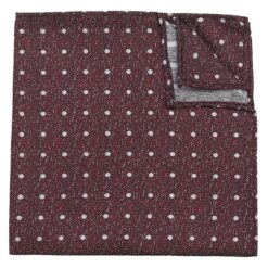 Burgundy Melange Polka Dot Pocket Square