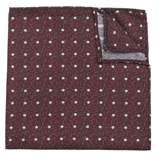 Burgundy Melange Polka Dot Pocket Square