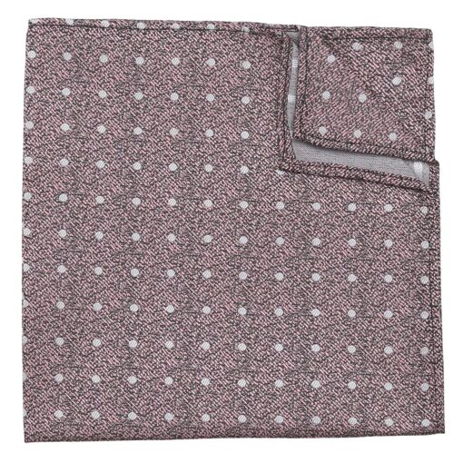 Dusty Pink Melange Polka Dot Pocket Square