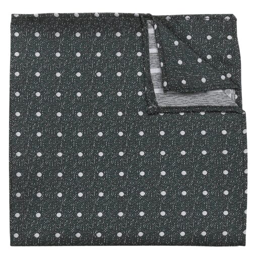 Emerald Green Melange Polka Dot Pocket Square