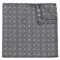 Grey Melange Polka Dot Pocket Square